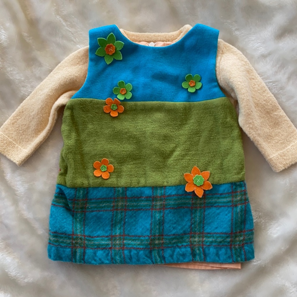 Luxury baby winter dress woolen Italian handmade